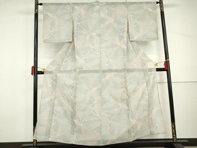 平和屋着物＊夏物　紗紬　舞花文　正絹　逸品　AABI9821cs