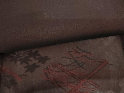 平和屋着物＊夏物　小紋　紗　花菱文　黒地　正絹　逸品　未使用　AABI9826cs