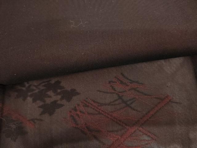 平和屋着物＊夏物　小紋　紗　花菱文　黒地　正絹　逸品　未使用　AABI9826cs