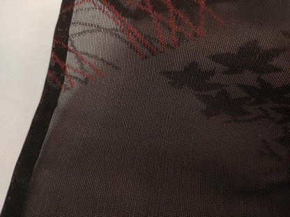 平和屋着物＊夏物　小紋　紗　花菱文　黒地　正絹　逸品　未使用　AABI9826cs