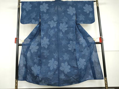 平和屋着物＊夏物　小紋　舞葉文　AABI9827cs