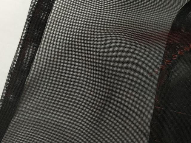 平和屋着物＊夏物　小紋　枝葉文　黒地　銀糸　正絹　逸品　未使用　AABI9828cs
