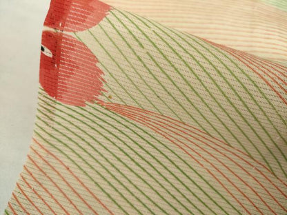 平和屋着物＊夏物　小紋　絽　舞花文　正絹　逸品　AABI9832cs