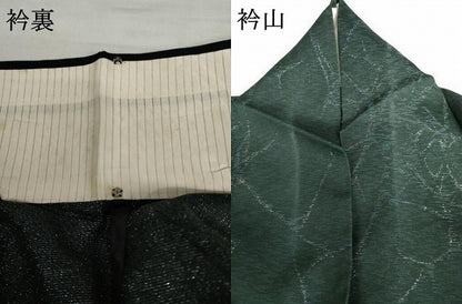 平和屋着物＊夏物　小紋　紗　幾何学文様　銀糸　銀通し地　正絹　逸品　AABI9837cs