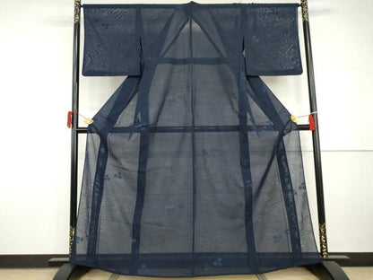 平和屋着物＊夏物　小紋　萩紋紗　変わり絽　正絹　逸品　AABI9838cs