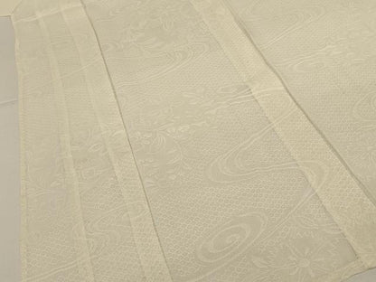平和屋着物＊夏物　長襦袢　流水草花紋紗　鳥の子色　正絹　逸品　AABI9850jd