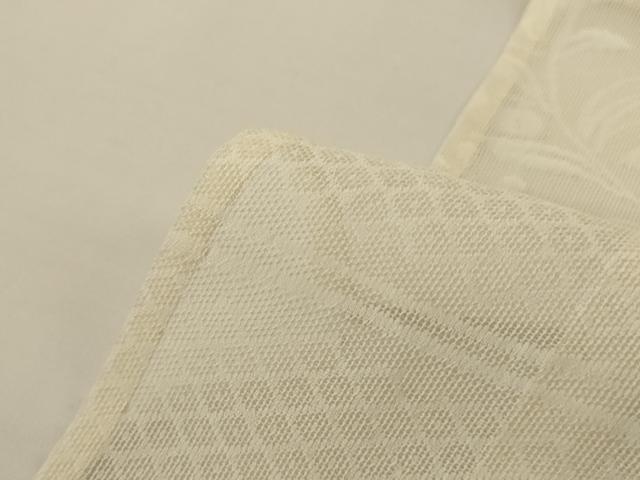 平和屋着物＊夏物　長襦袢　流水草花紋紗　鳥の子色　正絹　逸品　AABI9850jd