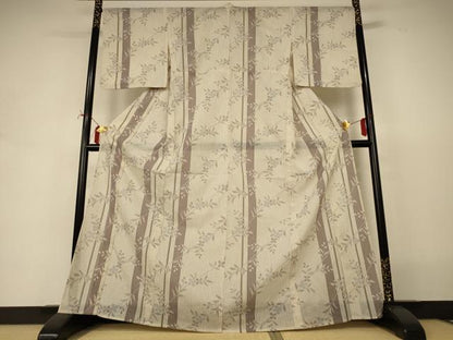 平和屋着物＊夏物　小紋　紗　草花間道　洗える着物　AABI9852jd