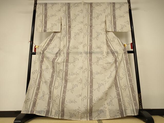 平和屋着物＊夏物　小紋　紗　草花間道　洗える着物　AABI9852jd