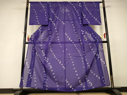 平和屋着物＊夏物　小紋　絽　飛鶴文　洗える着物　AABI9857jd