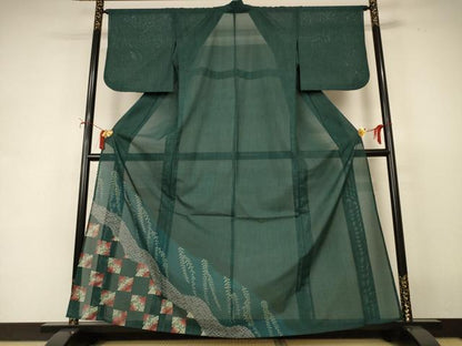 平和屋着物＊夏物　訪問着　絽　道長文　洗える着物　AABI9859jd