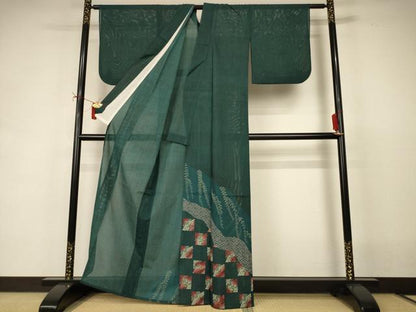平和屋着物＊夏物　訪問着　絽　道長文　洗える着物　AABI9859jd