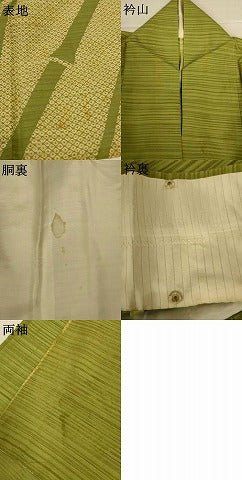 平和屋着物＊夏物　訪問着　変わり絽　笹竹文　銀彩　正絹　逸品　AABI9860jd