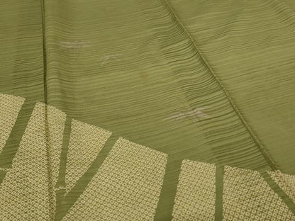 平和屋着物＊夏物　訪問着　変わり絽　笹竹文　銀彩　正絹　逸品　AABI9860jd