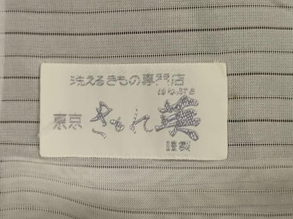 平和屋着物＊夏物　洗える最高級着物　＜英＞はなぶさ謹製　色無地　絽　葡萄鼠色　洗える着物　AABI9861jd