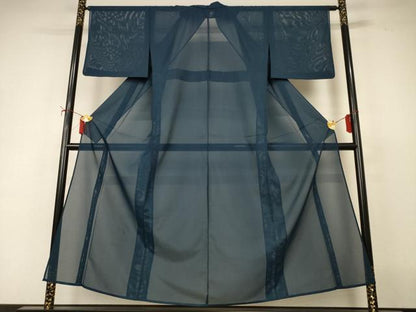 平和屋着物＊夏物　色無地　絽　褐返色　洗える着物　AABI9863jd
