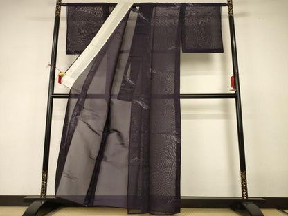 平和屋着物＊夏物 小紋 紗 風景文 正絹 逸品 AABI9868jd