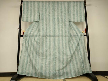 平和屋着物＊夏物 小紋 絽 草花間道 洗える着物 AABI9870jd