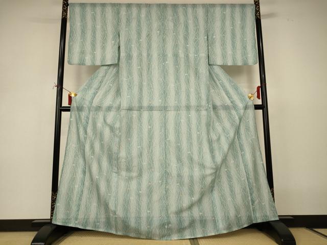 平和屋着物＊夏物 小紋 絽 草花間道 洗える着物 AABI9870jd
