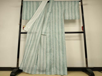 平和屋着物＊夏物 小紋 絽 草花間道 洗える着物 AABI9870jd