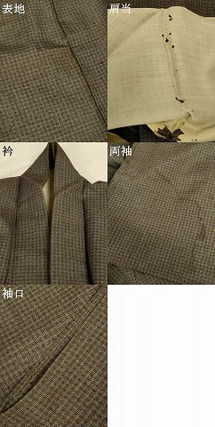 平和屋着物＊夏物 男性 小紋 紗 格子 AABI9873jd