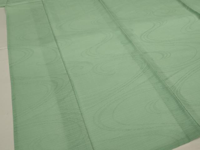平和屋着物＊夏物 色無地 絽 流水紋紗 薄萌葱色 正絹 逸品 未使用 AABI9877jd