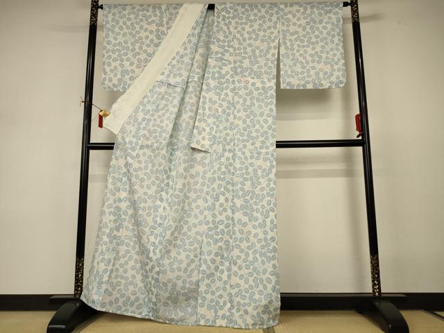 平和屋着物＊夏物 小紋 絽 萩文 洗える着物 AABI9879jd