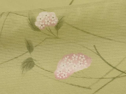 平和屋着物＊夏物 小紋 絽 草花文 洗える着物 AABI9880jd