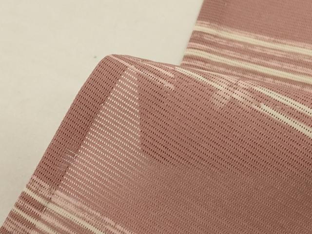 平和屋着物＊夏物 小紋 絽 麻の葉舞桜文 洗える着物 AABI9883jd