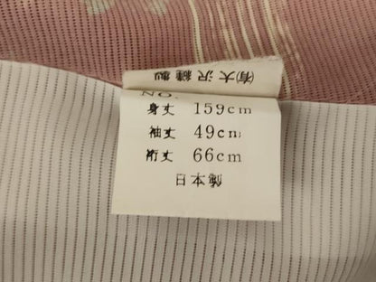 平和屋着物＊夏物 小紋 絽 麻の葉舞桜文 洗える着物 AABI9883jd