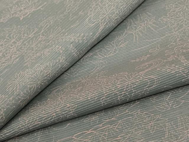 平和屋着物＊夏物 小紋 絽 流水草花文 洗える着物 AABI9888jd