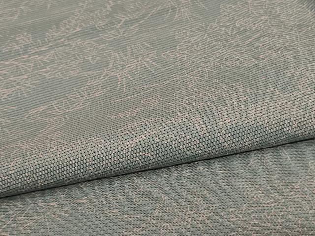 平和屋着物＊夏物 小紋 絽 流水草花文 洗える着物 AABI9888jd