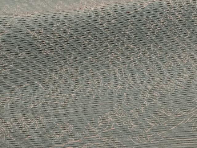 平和屋着物＊夏物 小紋 絽 流水草花文 洗える着物 AABI9888jd
