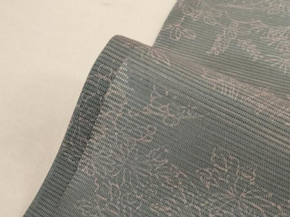 平和屋着物＊夏物 小紋 絽 流水草花文 洗える着物 AABI9888jd