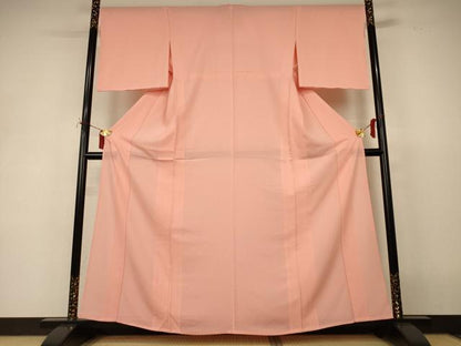 平和屋着物＊夏物 色無地 縦絽 宍色 正絹 逸品 未使用 AABI9889jd