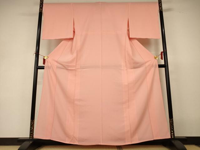 平和屋着物＊夏物 色無地 縦絽 宍色 正絹 逸品 未使用 AABI9889jd