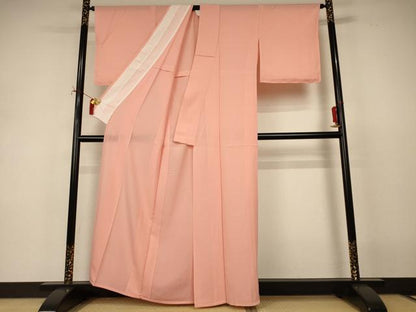 平和屋着物＊夏物 色無地 縦絽 宍色 正絹 逸品 未使用 AABI9889jd