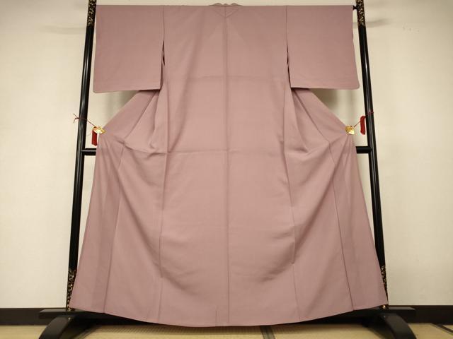 平和屋着物＊夏物　色無地　絽　銀煤竹色　正絹　逸品　AABI9894jd