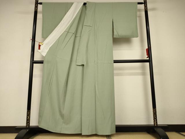 平和屋着物＊夏物　色無地　絽　柳茶色　正絹　逸品　AABI9895jd
