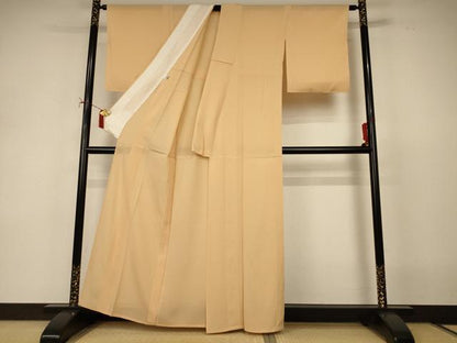 平和屋着物＊夏物　色無地　絽　杏色　やまと誂製　正絹　逸品　AABI9897jd