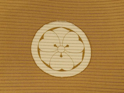 平和屋着物＊夏物　男性　色紋付　絽　黄橡色　正絹　逸品　AABI9899jd