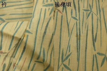 平和屋着物＊夏物　小紋　紗　笹竹文　AABI9901jd