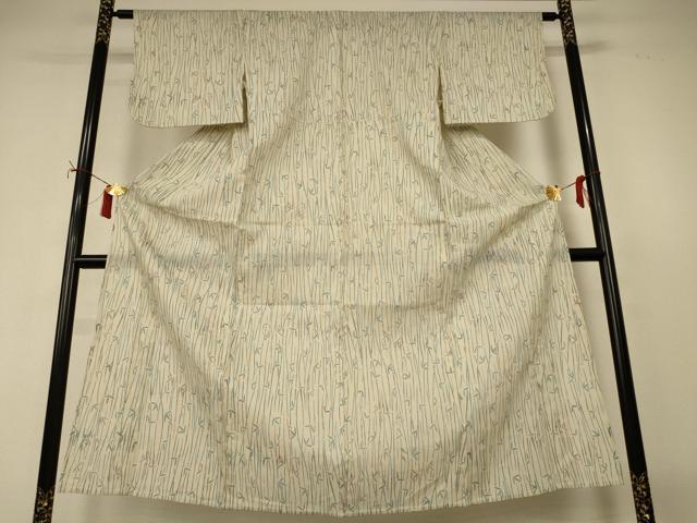 平和屋着物＊夏物　小紋　紗　笹竹文　AABI9901jd