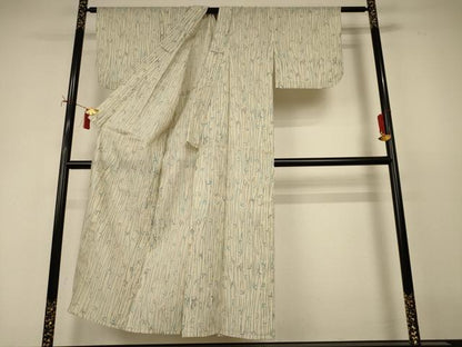 平和屋着物＊夏物　小紋　紗　笹竹文　AABI9901jd