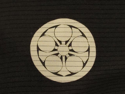 平和屋着物＊夏物　男性　黒紋付　絽　正絹　逸品　AABI9902jd