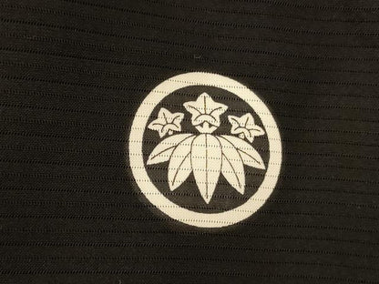 平和屋着物＊夏物　男性　黒紋付　絽　正絹　逸品　AABI9903jd