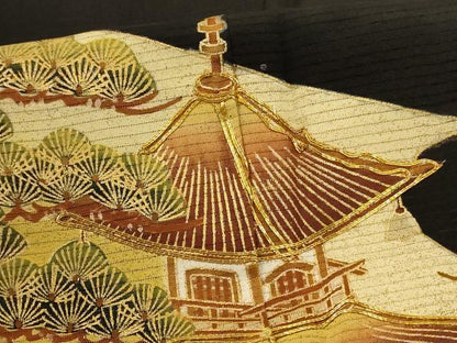 平和屋着物＊夏物　黒留袖　絽　駒刺繍　松竹梅　正絹　逸品　AABI9904jd