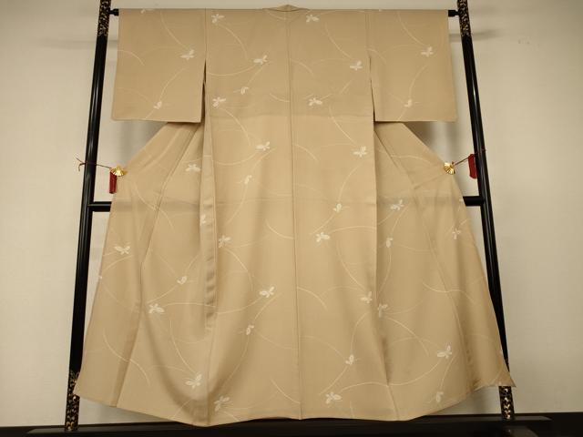 平和屋着物＊夏物　小紋　絽　舞蝶文　三越扱い　正絹　逸品　AABI9906jd