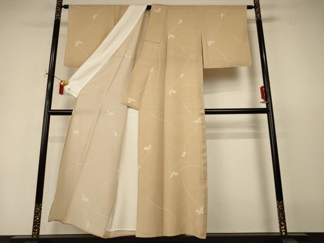 平和屋着物＊夏物　小紋　絽　舞蝶文　三越扱い　正絹　逸品　AABI9906jd