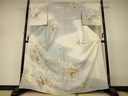 平和屋着物＊夏物 訪問着 絽 風景草花文 暈し染め 金彩 正絹 逸品 AABI9916jd